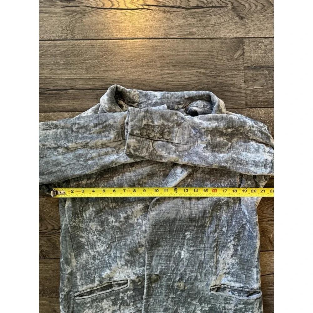 Free People Blazer Coat Womens Medium Blue Green Jacket Office Preppy‎ - Picture 10 of 14